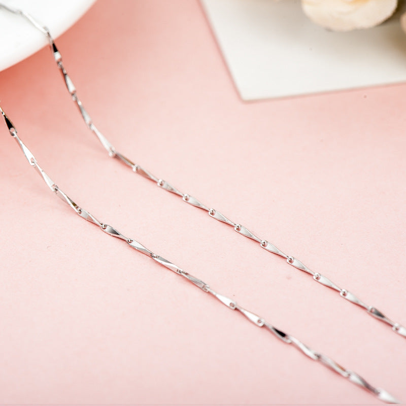 New Trendy 925 Sterling Silver Single Jewelry Female Elegant Basic Silver Melon Chain for Women Necklace Accessries