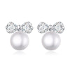 Real Pearl Stud Earrings 925 Silver Earring Plated White Natural Pearls Earrings for Eomen Size 5-5.5mm