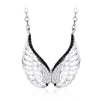 Romantic Rhinestone Butterfly & Wing Pendants Necklaces Women Wedding jewelry 925 Sterling Silver Jewelry Collar Colar