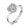 Romantic Shining Cubic Zirconia Big Heart Ring Luxury 925 Sterling Silver Jewelry for Women Engagement Bridal Wedding