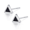 Simple Fashion Black Lacq Triangle Stud Earrings 925 Sterling Silver Jewelry Ear Cuff for Women Bijoux Brincos 2020