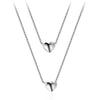 Simple Style 925 Sterling Silver Double Chains Necklaces & Love Heart Pendants Choker Necklaces For Women Fine Jewelry