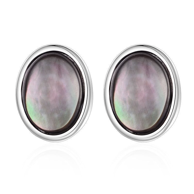 Top Quality Natural Opal Stone Oval Design Stud Earring Trendy 925 Sterling Silver Jewelry for Women Pendientes Mujer