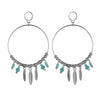 Vintage Hollow Round Circle Drop Earring Leaf Beads Tassel Dangle Earring for Women 925 Sterling-Silver-Jewelry Bijoux