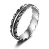 Vintage Punk 925 Sterling Silver Wicker Adjustable Ring For Women Men Feather Retro Thai Silver Open Ring Fine Jewelry