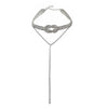 Shining Entanglement tassels Choker Necklaces for women long Full Rhinestone Jewelry Crystal  Bar Nightclub DJ Party Gift