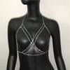 Shining Rhinestones Chest Cross Body Chain Boho Multi Layers Chest Chain Jewelry Crystal Chest Harness Body Jewellery For Woman