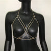 Shining Rhinestones Chest Cross Body Chain Boho Multi Layers Chest Chain Jewelry Crystal Chest Harness Body Jewellery For Woman