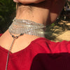 Shining rhinestone multi-layer chain choker necklace for women party club jewelry luxurious clavicle chain
