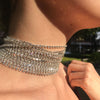 Shining rhinestone multi-layer chain choker necklace for women party club jewelry luxurious clavicle chain
