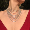 Shining rhinestone multi-layer chain choker necklace for women party club jewelry luxurious clavicle chain