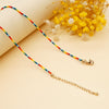 Shinus Boho Rainbow Choker Beaded Necklace For Women Jewelry Miyuki Necklaces Glass Beads Collares Femme Stainless Steel Chain