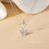Shiny Butterfly Pendant Necklace For Women Girls Multi-Layer Link Chain Clavicle Choker Necklace Wedding Party Jewelry Gifts