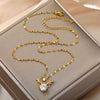 Shiny Crystal Antler Deer Pendant Necklace For Women Girls Vintage Necklaces Korean Style Couple Jewelry Christmas Gift colar