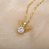 Shiny Crystal Antler Deer Pendant Necklace For Women Girls Vintage Necklaces Korean Style Couple Jewelry Christmas Gift colar