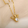 Shiny Crystal Antler Deer Pendant Necklace For Women Girls Vintage Necklaces Korean Style Couple Jewelry Christmas Gift colar