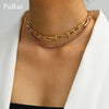 Shiny Crystal Chain Necklace for Women Gold Color Punk Hiphop Cuban U Shape Chain Choker Necklace Collar Jewelry