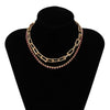 Shiny Crystal Chain Necklace for Women Gold Color Punk Hiphop Cuban U Shape Chain Choker Necklace Collar Jewelry