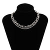 Shiny Crystal Chain Necklace for Women Gold Color Punk Hiphop Cuban U Shape Chain Choker Necklace Collar Jewelry