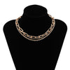 Shiny Crystal Chain Necklace for Women Gold Color Punk Hiphop Cuban U Shape Chain Choker Necklace Collar Jewelry
