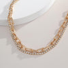 Shiny Crystal Chain Necklace for Women Gold Color Punk Hiphop Cuban U Shape Chain Choker Necklace Collar Jewelry