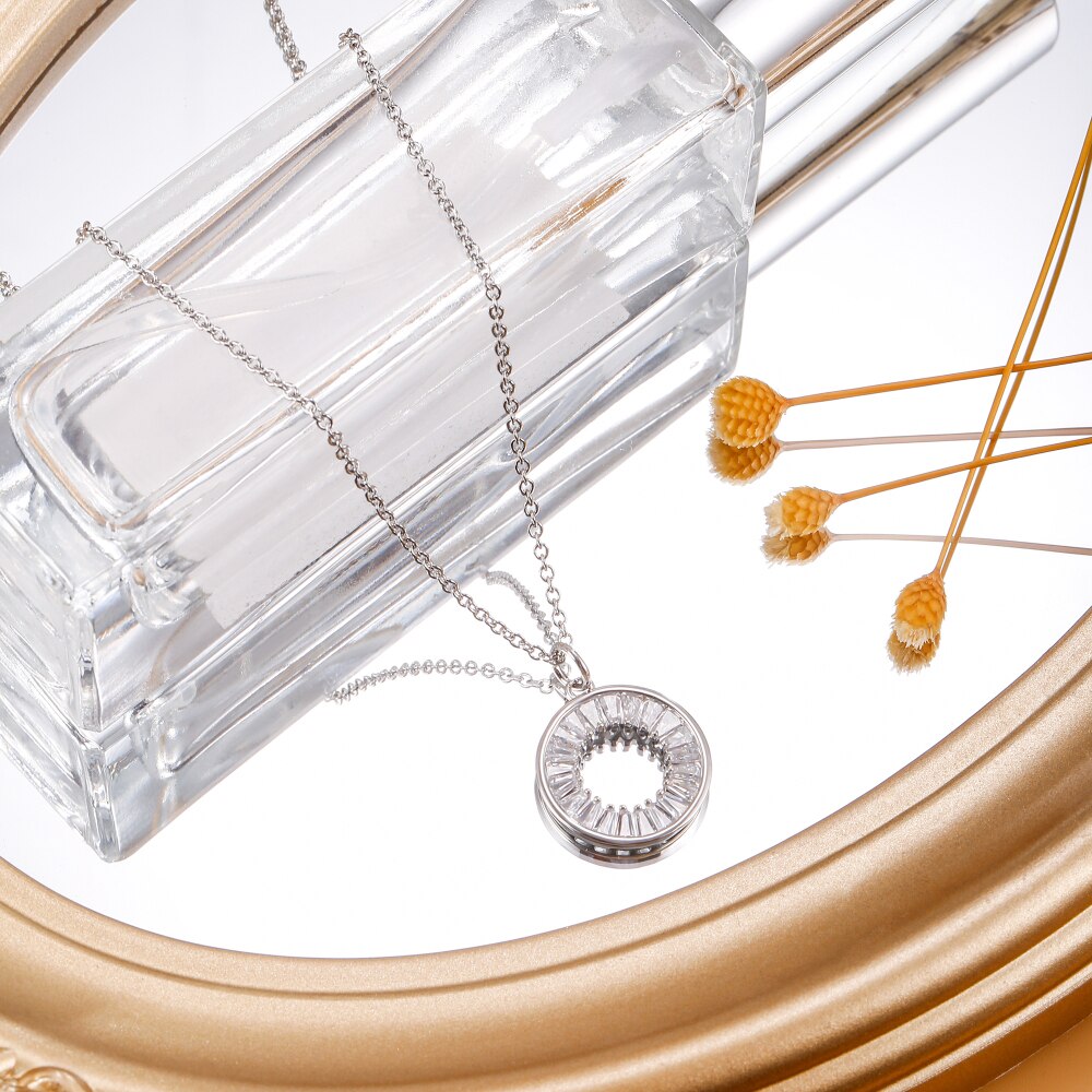 Shiny Paved Tiny CZ Circle Round Choker Necklaces Pendant Gold Silver Color Chain Trend Jewelry For Women 2022