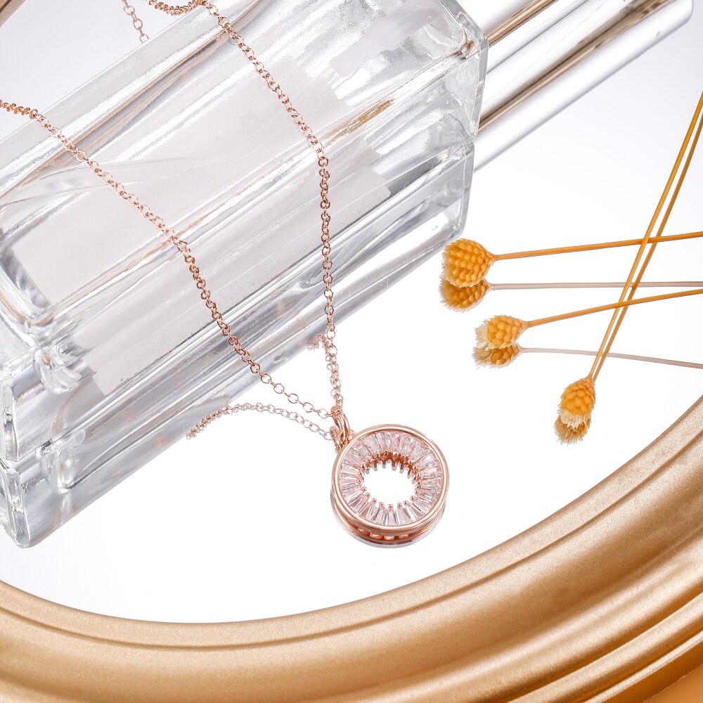 Shiny Paved Tiny CZ Circle Round Choker Necklaces Pendant Gold Silver Color Chain Trend Jewelry For Women 2022