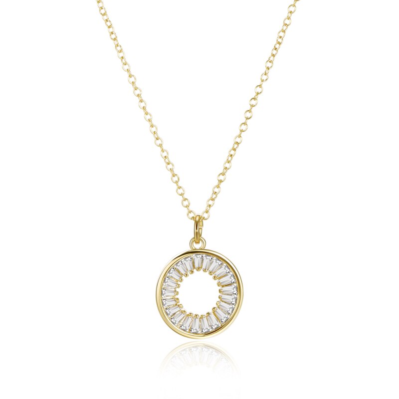 Shiny Paved Tiny CZ Circle Round Choker Necklaces Pendant Gold Silver Color Chain Trend Jewelry For Women 2022