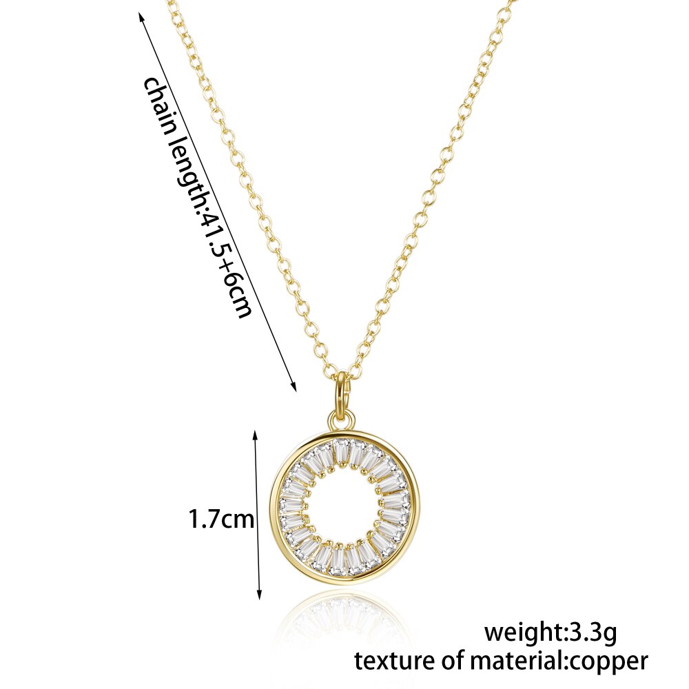 Shiny Paved Tiny CZ Circle Round Choker Necklaces Pendant Gold Silver Color Chain Trend Jewelry For Women 2022