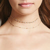 Shiny Rhinestone Necklace Jewelry simple elegant gold 2-layer bead chain women's clavicle Necklace