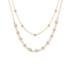 Shiny Rhinestone Necklace Jewelry simple elegant gold 2-layer bead chain women's clavicle Necklace