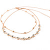 Shiny Rhinestone Necklace Jewelry simple elegant gold 2-layer bead chain women's clavicle Necklace