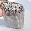 Shiny Tassel Rhinestone Epaulet Brooch Handmade Clothing Accessories Shoulder Jewelry Crystal Chain Epaulette