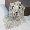 Shiny Tassel Rhinestone Epaulet Brooch Handmade Clothing Accessories Shoulder Jewelry Crystal Chain Epaulette