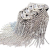 Shiny Tassel Rhinestone Epaulet Brooch Handmade Clothing Accessories Shoulder Jewelry Crystal Chain Epaulette