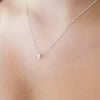 Shiny Zircon Invisible Transparent Thin Line Simple Choker Necklace Women Jewelry Collana Kolye Bijoux Collares Collier Femme