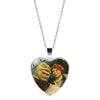Shrek Heart Pendant Necklace Glass Cabochon Jewelry Gifts Couple Heart Choker Necklace for Women Friendship Necklaces