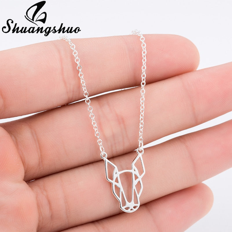 Shuangshuo Cute Animal Necklace Women Bull Terrier Dog Animal Pendant Necklaces & Pendants Small Animal Supplies Korean Style