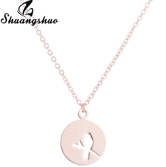 Cute Small Hollow Animal Bird on A Branch Necklaces & Pendants Animal Necklace Bird Necklace Circle Necklace Silver