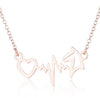 Shuangshuo Simple Electrocardiogram ECG Horse Head Pendant Necklaces for Women Animal Heart Heartbeat Necklace Chocker Jewelry