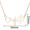 Shuangshuo Simple Electrocardiogram ECG Horse Head Pendant Necklaces for Women Animal Heart Heartbeat Necklace Chocker Jewelry