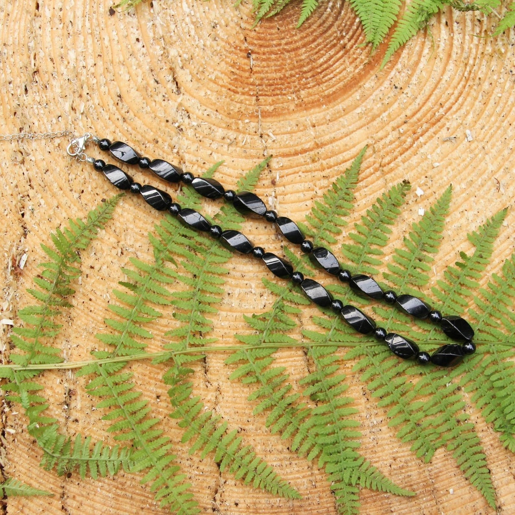 Shungite Necklace Protection Stone Beads  Unique Shungite Beads for Chakra Balancing and Cleaning Crystal Karelian Heritage