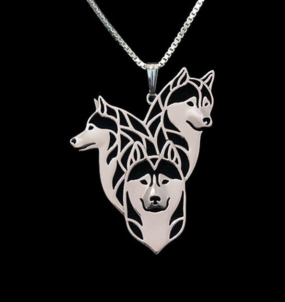 Siberian Husky necklace dog pet lover alloy  pendant jewelry golden colors plated in stock fast delivery
