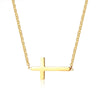 Sideways Cross Choker Necklace for Women Three Colors Stainless Steel Simple Small Cross Pendant for Women Girls Gifts