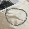 Sideways cross choker necklace for women stainless steel layered chain collar necklace punk hip-hop jewelry chic 2021