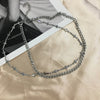 Sideways cross choker necklace for women stainless steel layered chain collar necklace punk hip-hop jewelry chic 2021