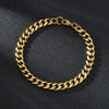 Sifisrri Punk Men 3/5/7mm Stainless Steel Curb Cuban Link Chain Bracelets Black Gold Solid Chains Unisex Wrist Jewelry Gift
