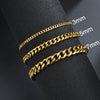 Sifisrri Punk Men 3/5/7mm Stainless Steel Curb Cuban Link Chain Bracelets Black Gold Solid Chains Unisex Wrist Jewelry Gift