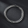 Sifisrri Punk Men 3/5/7mm Stainless Steel Curb Cuban Link Chain Bracelets Black Gold Solid Chains Unisex Wrist Jewelry Gift