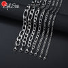 Sifisrri Punk Men 5/9/13mm Stainless Steel Three to One NK Chain Necklace Silver Color Solid Chains Unisex Wrist Jewelry Gift